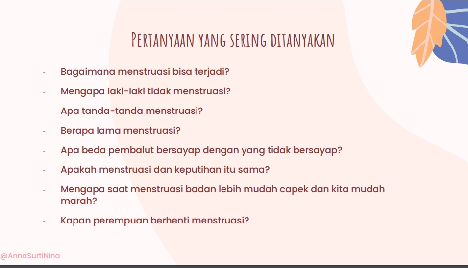 pertanyaan anak tentang menstruasi