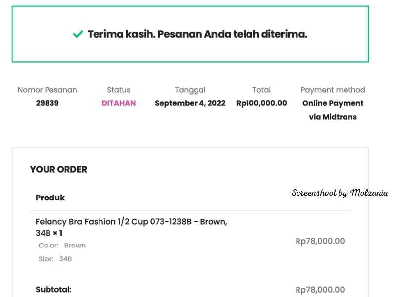pesanan sudah diterima
